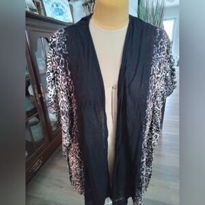 Leopard Print Open Front Kimono StylednCardigan One Size (Tag Missing)